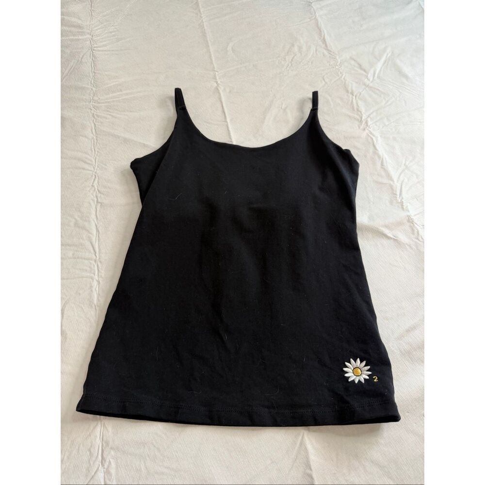Margarita Black Daisy Y2K Stretch Tank Top Size 2